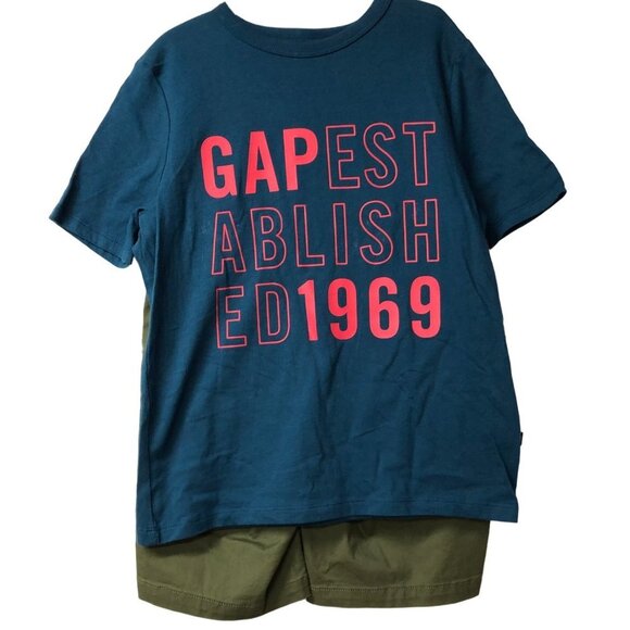 GAP‎ Boy's 2-Piece Short Sleeve T-Shirt & Shorts Outfit Set SZ 8 NWT - Picture 3 of 12